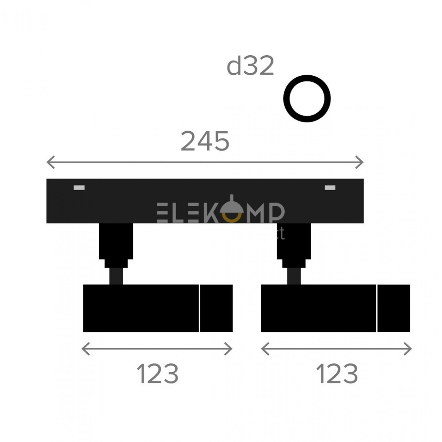 Трековий світильник Elekomp Track Світильник Спот 2700К-5700K WIFI / Tunable White 246295