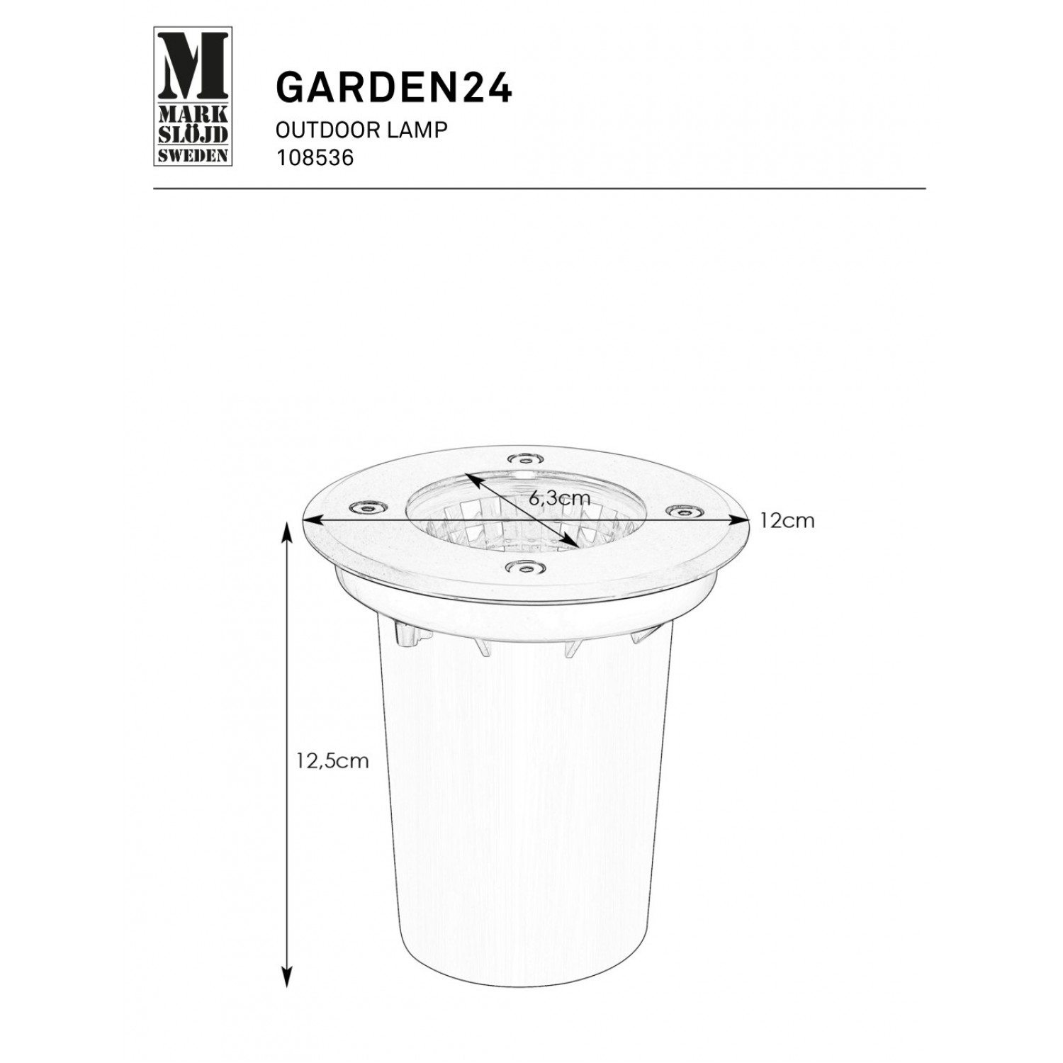 Уличный светильник MarkSlojd Sweden GARDEN 24 108536