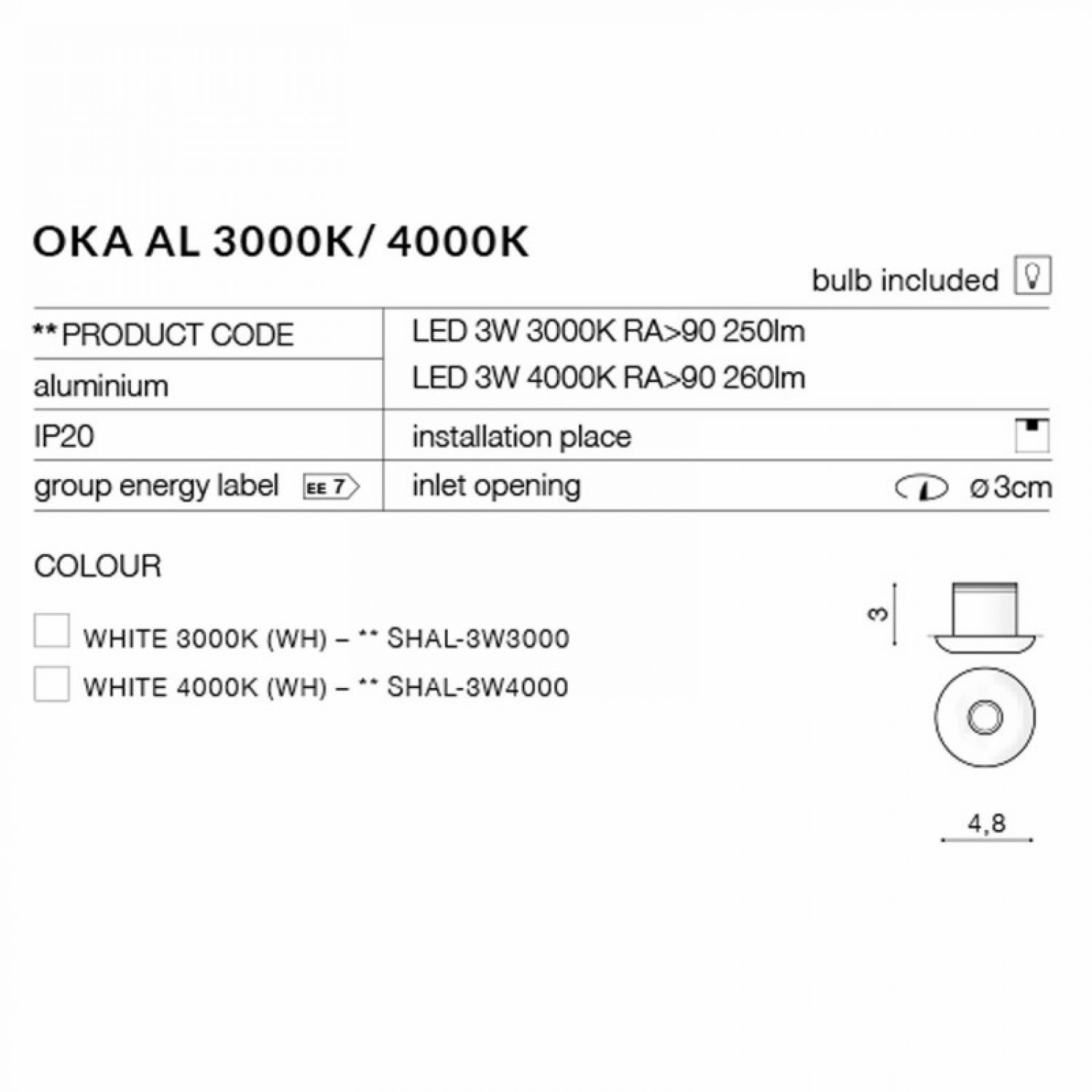 Точковий світильник AZzardo OKA 3000K BK AZ4171
