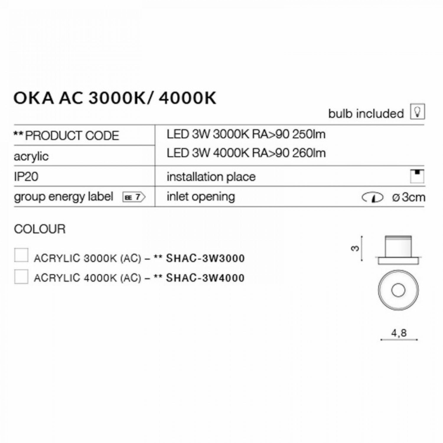 Точковий світильник AZzardo OKA 4000K BK AZ4172