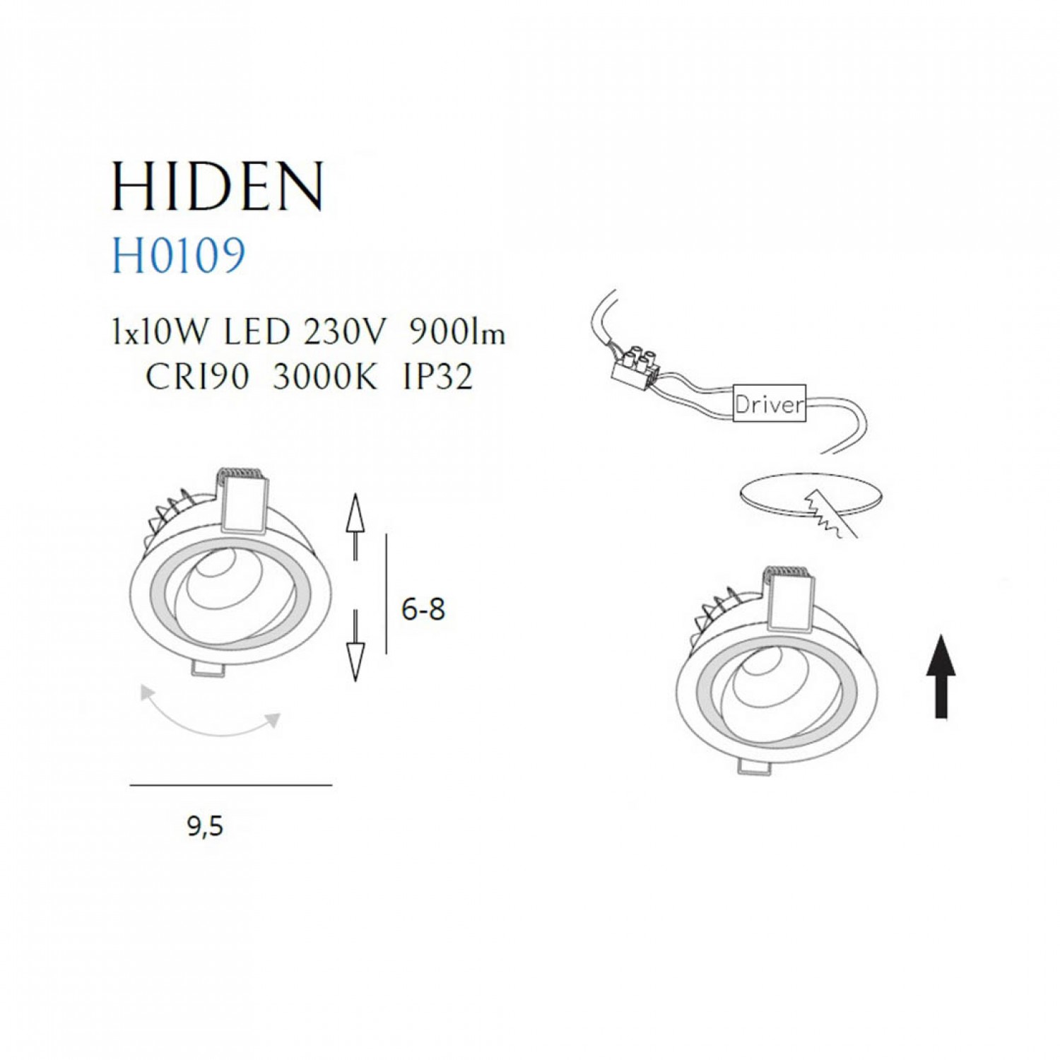 Врезной точечный светильник MaxLight HIDEN H0109
