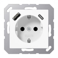 Электрофурнитура Jung Розетка SCHUKO с зарядным устройством USB ..