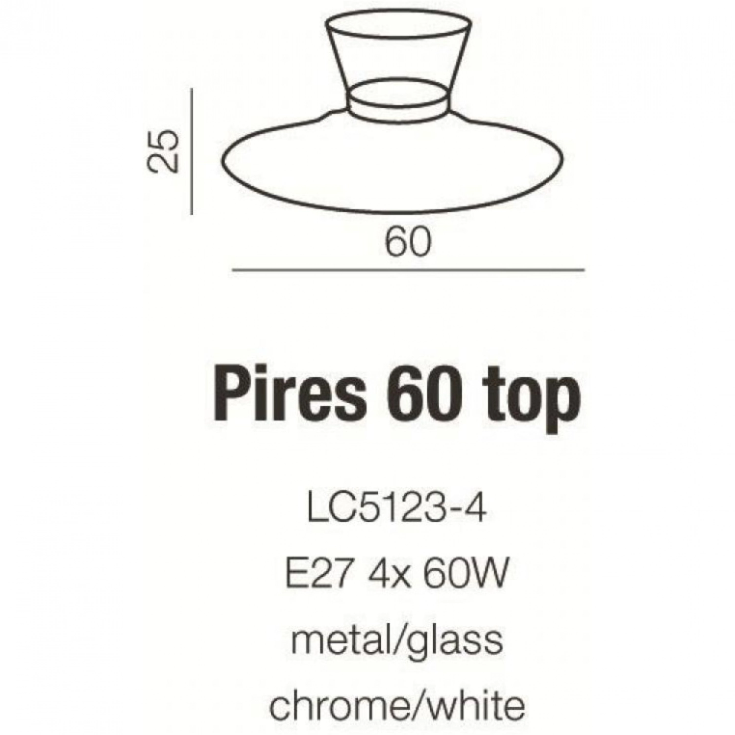 Стельовий світильник AZzardo PIRES 60 TOP WHITE AZ0281