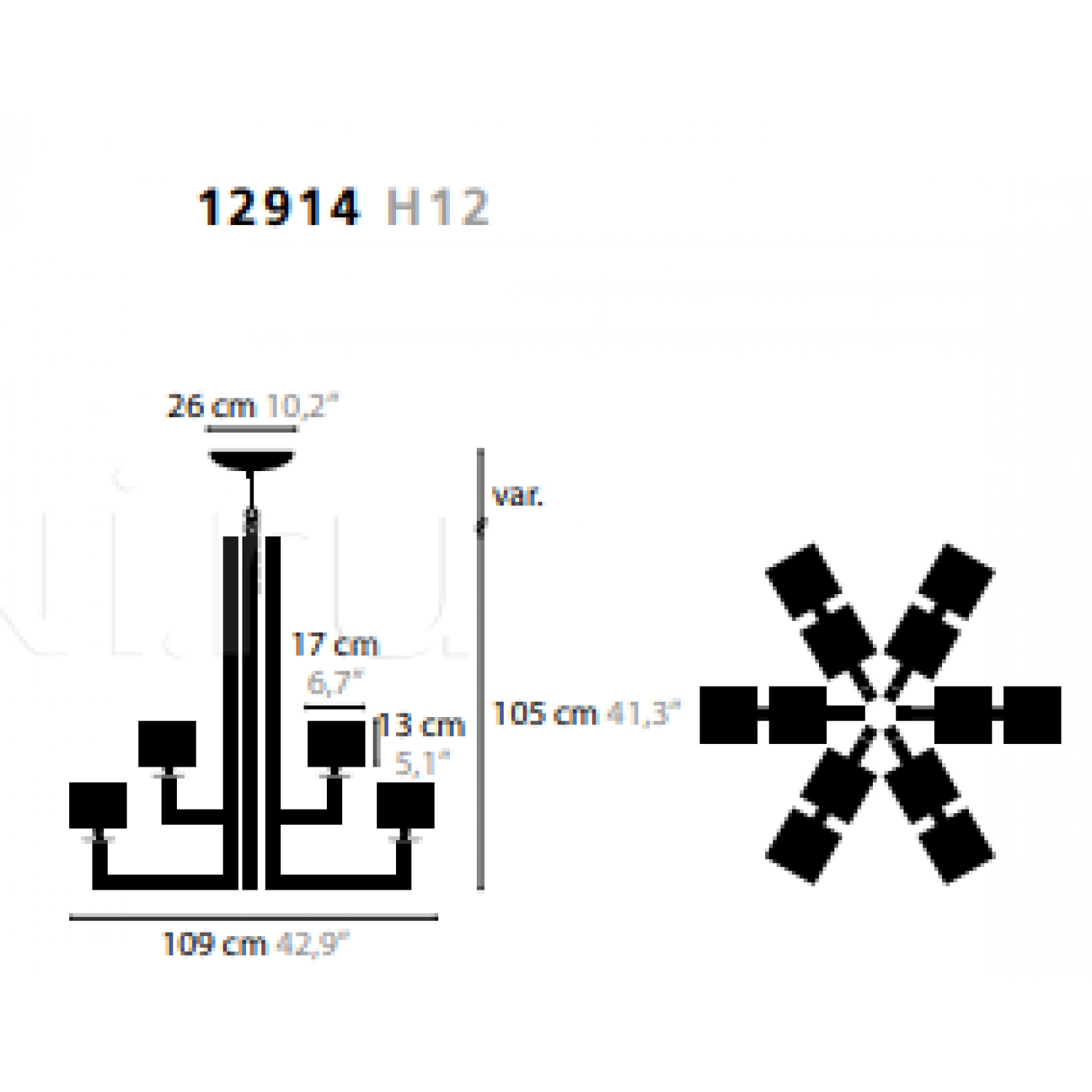 Підвісна люстра ILFARI Light Design Holland Swinging Ballet H12 12914