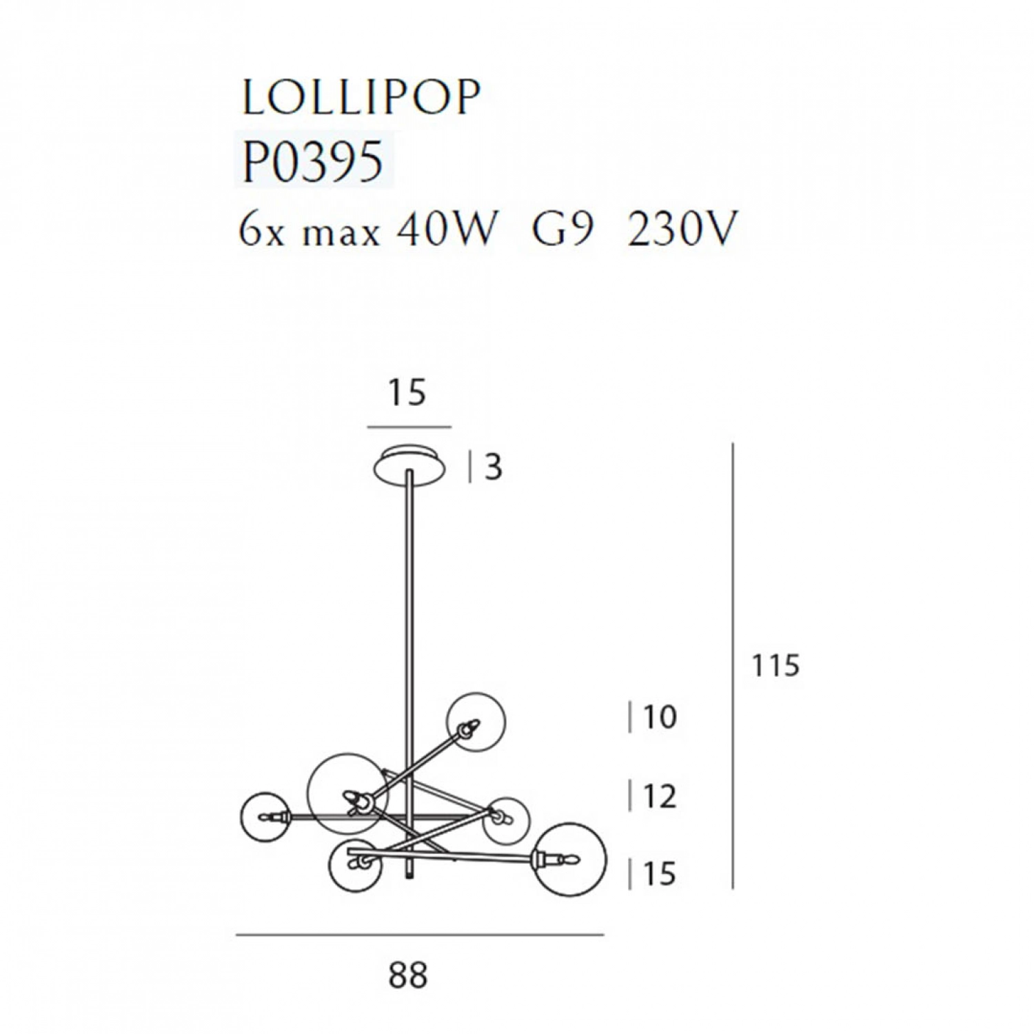 Подвесной светильник MaxLight LOLLIPOP P0395