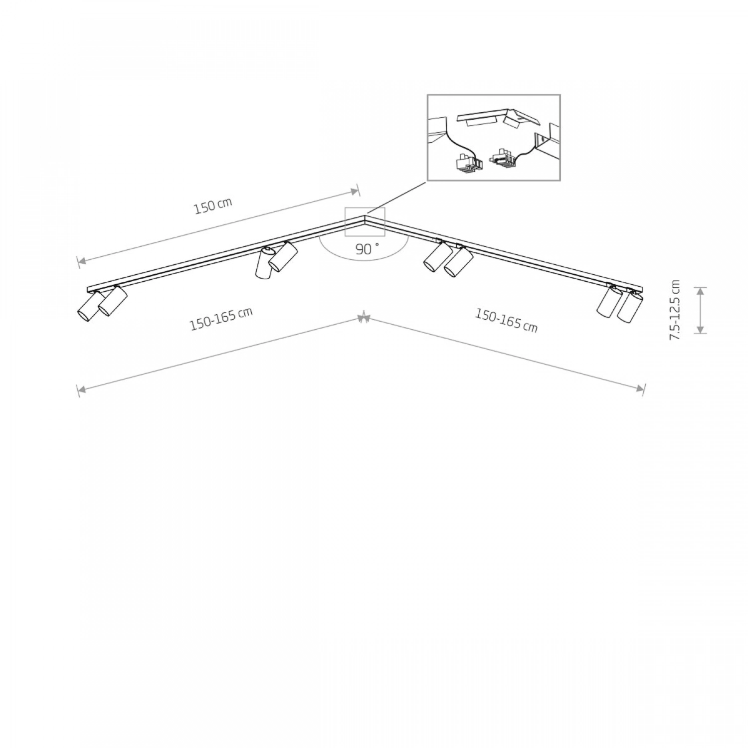 Спот система Nowodvorski MONO CORNER VIII 2x150 7755
