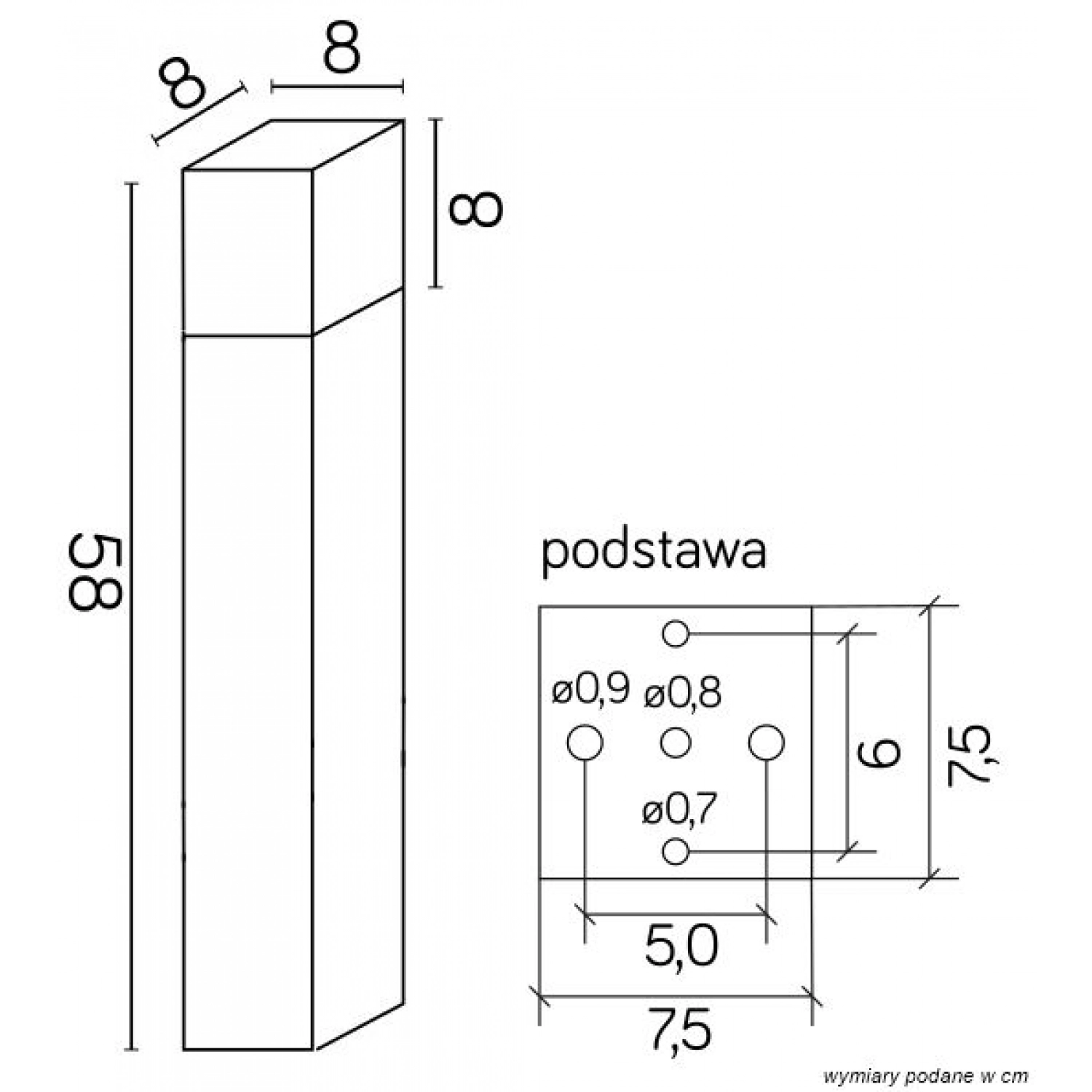 Столбик SU-MA Cube CB-580 DG